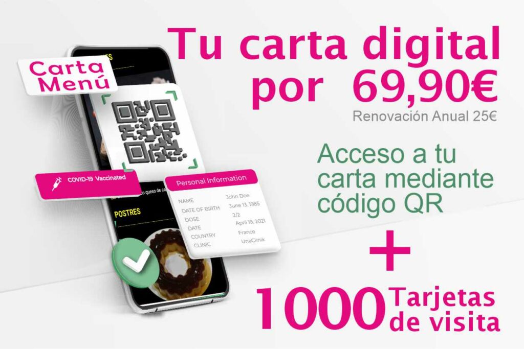 Menú QR para restaurantes | 25€ Anuales Tu carta Digital